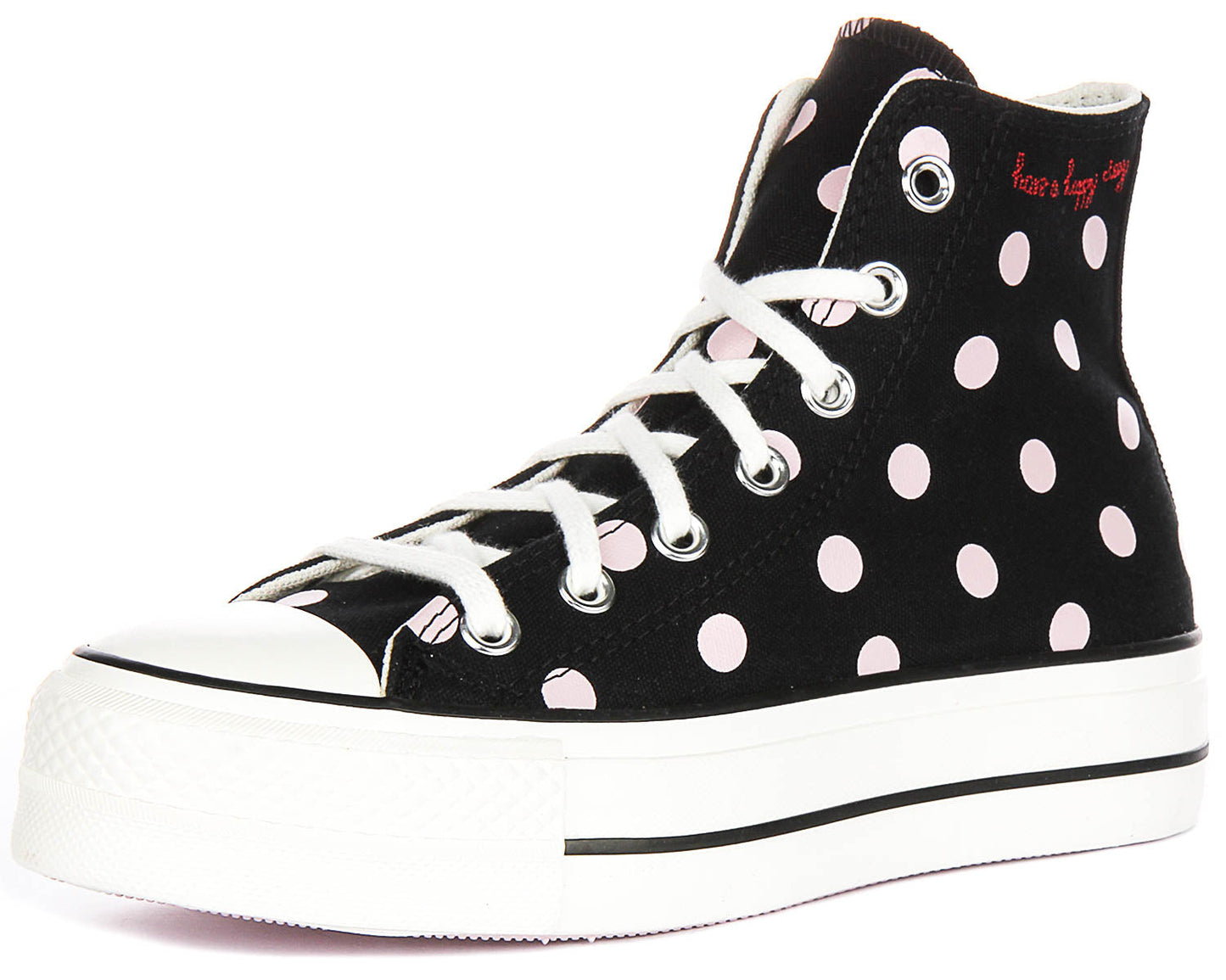 Converse All Star Polka Dot Lift A10688C In Black Pink for Women