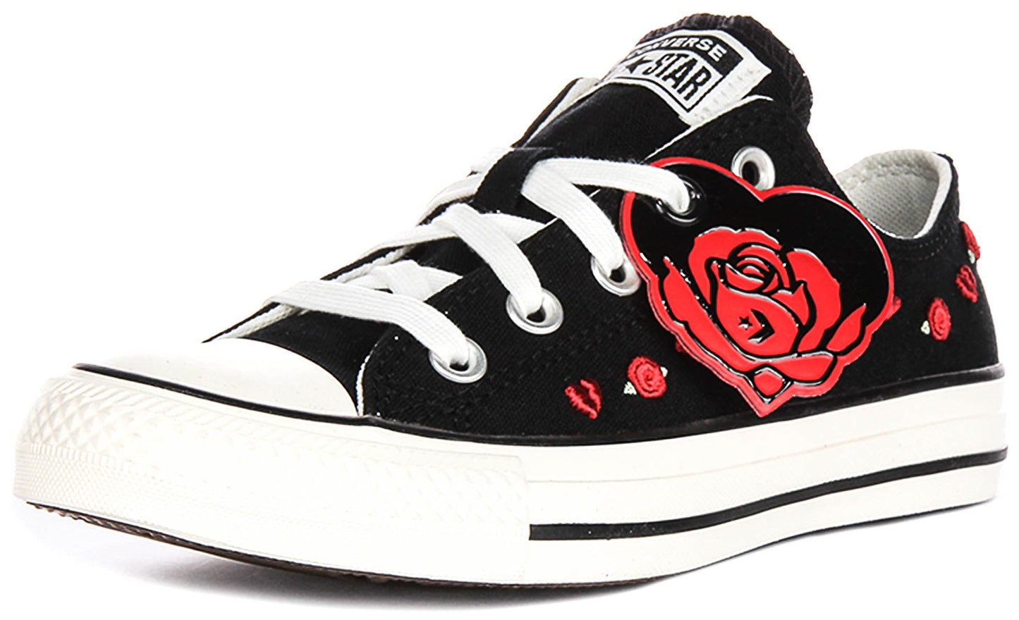 Converse All Star Low A13651C Rose & Hearts In Black Red