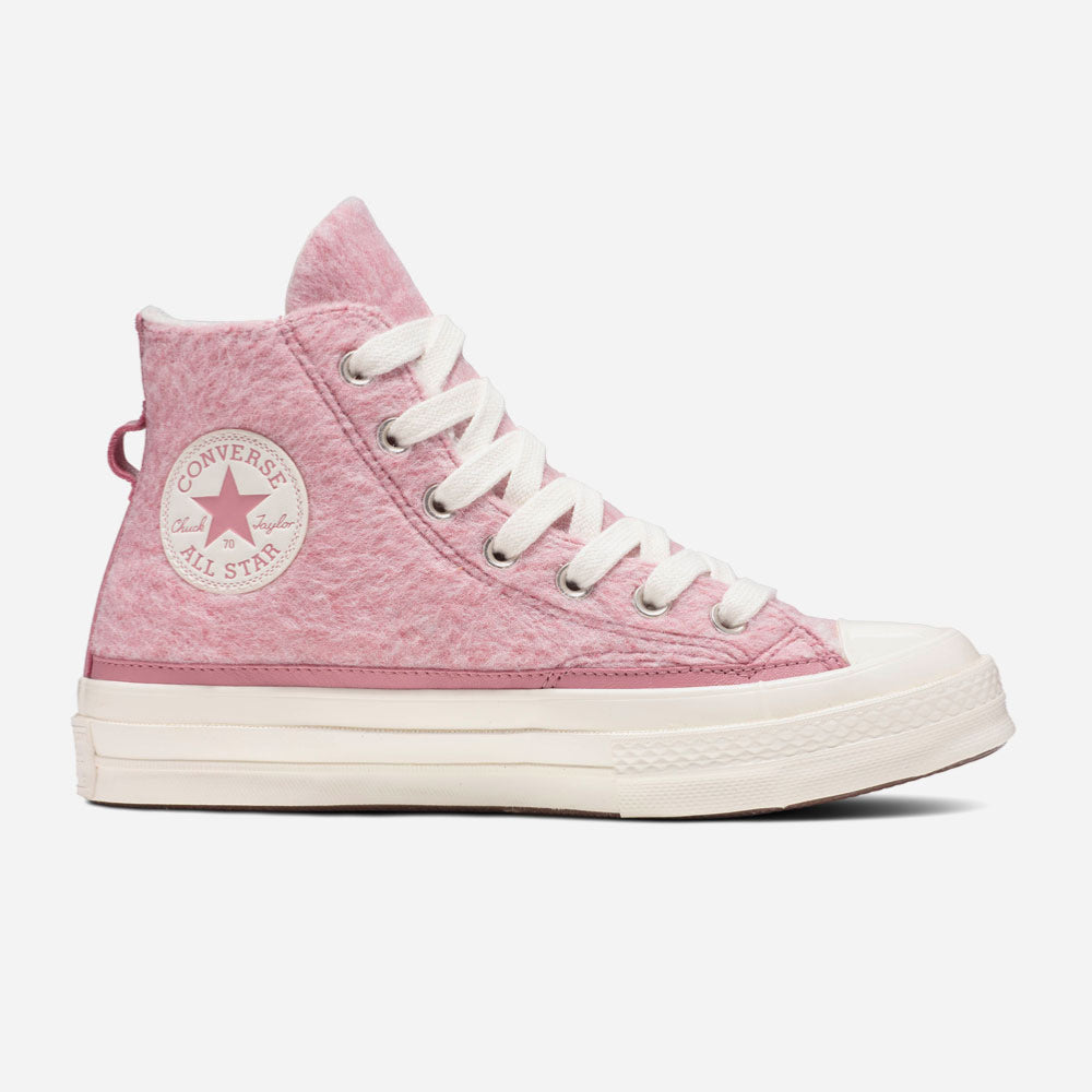 CONVERSE - CHUCK TAYLOR 70 HI FAUX MOHAIR - EGRET-NIGHT FLAMINGO-EGRET
