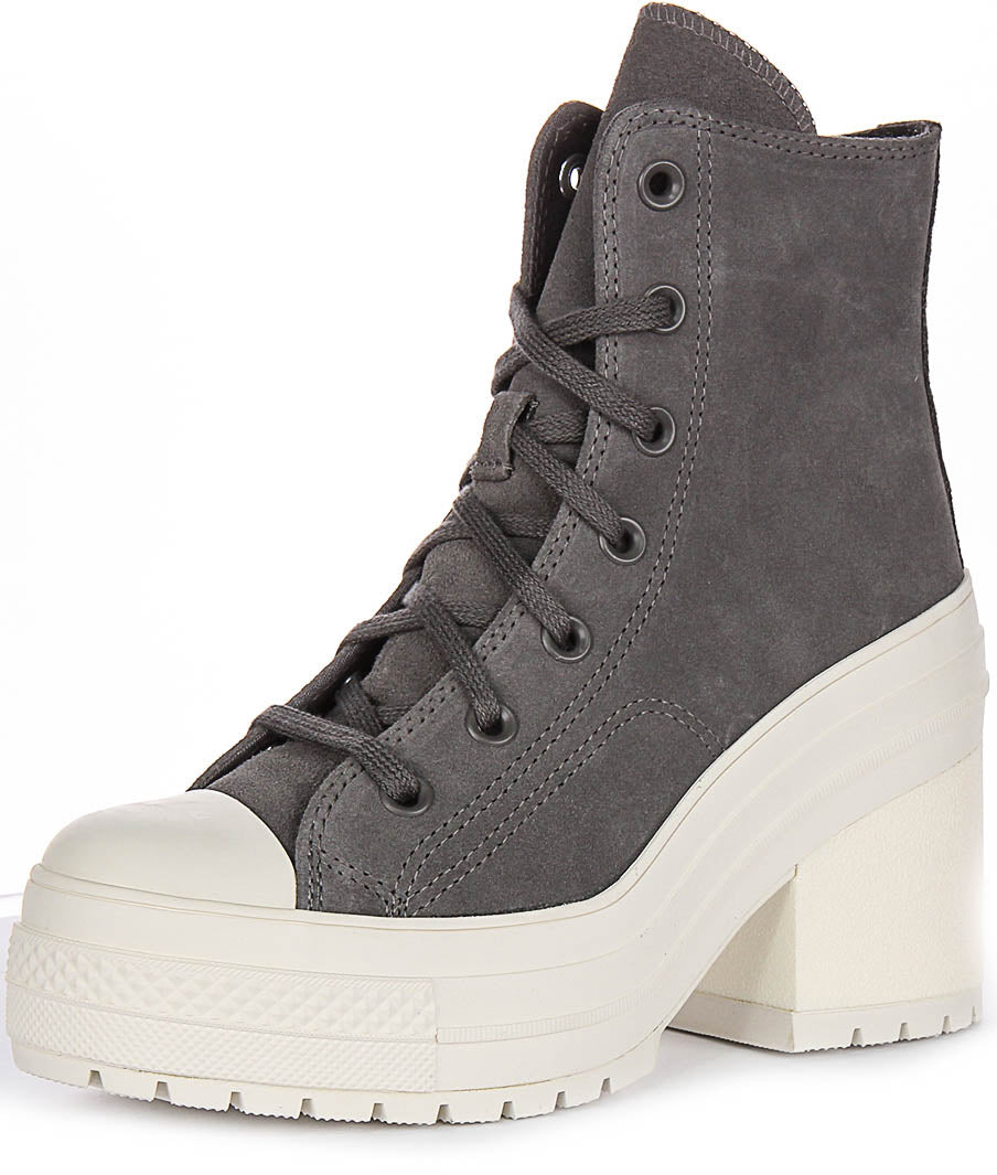 Converse Chuck 70s De Luxe Heel A12327C In Grey Suede