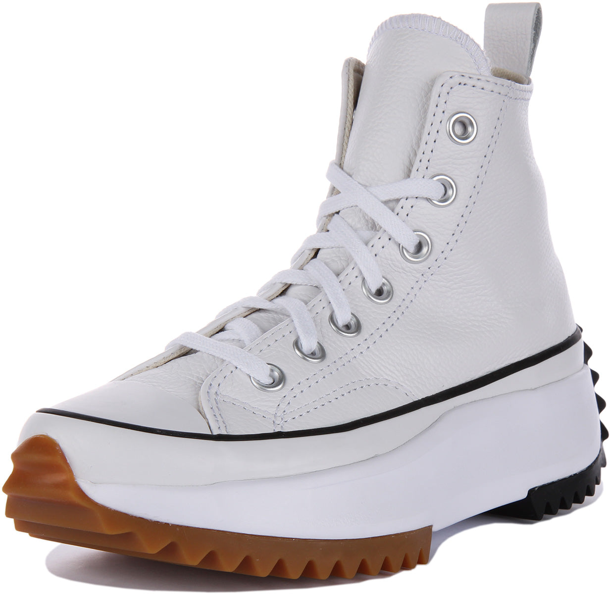 Converse A04293C In White Leather Gum Sole