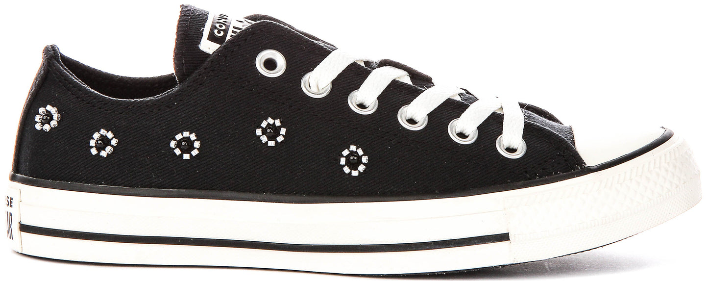 Converse Chuck Taylor A16679C In Black Flower Beads
