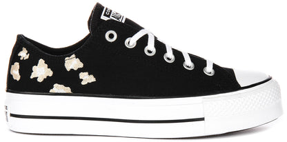 Converse All Star Lift Low A14937C In Black Gold For Women