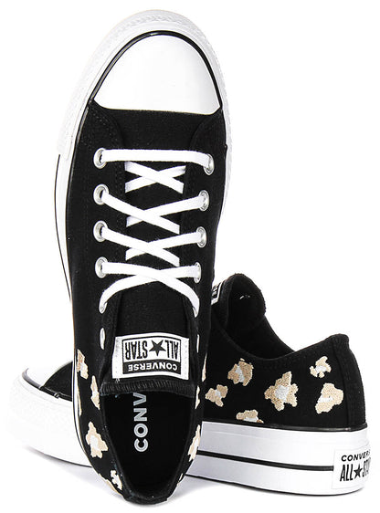 Converse All Star Lift Low A14937C In Black Gold For Women