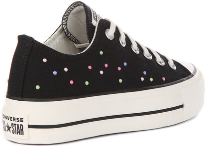 Converse All Star Lift A19141C In Black Multicolour Studs For Women