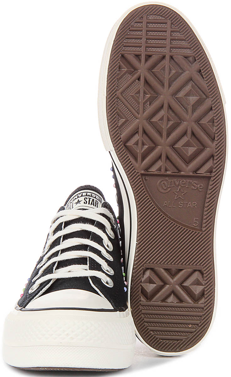 Converse All Star Lift A19141C In Black Multicolour Studs For Women