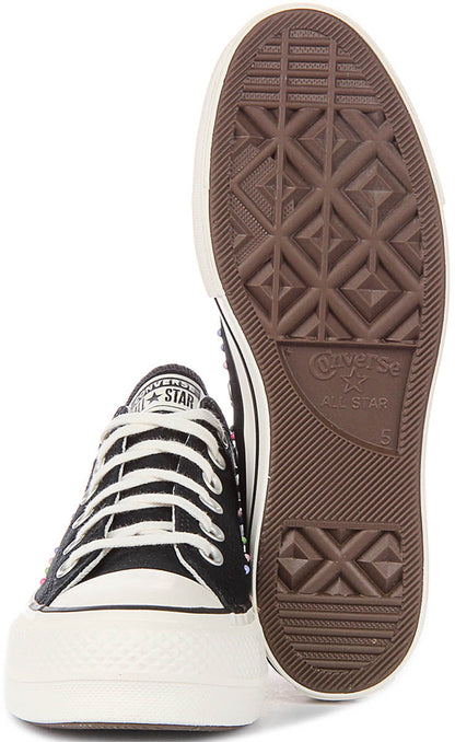 Converse All Star Lift A19141C In Black Multicolour Studs For Women