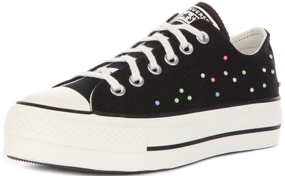 Converse All Star Lift A19141C In Black Multicolour Studs For Women
