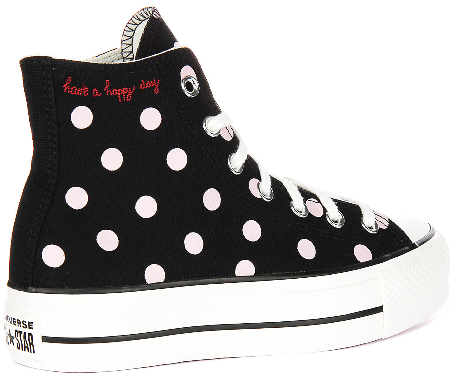 Converse All Star Polka Dot Lift A10688C In Black Pink for Women
