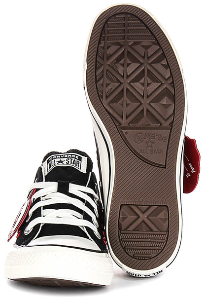 Converse All Star Low A13651C Rose & Hearts In Black Red
