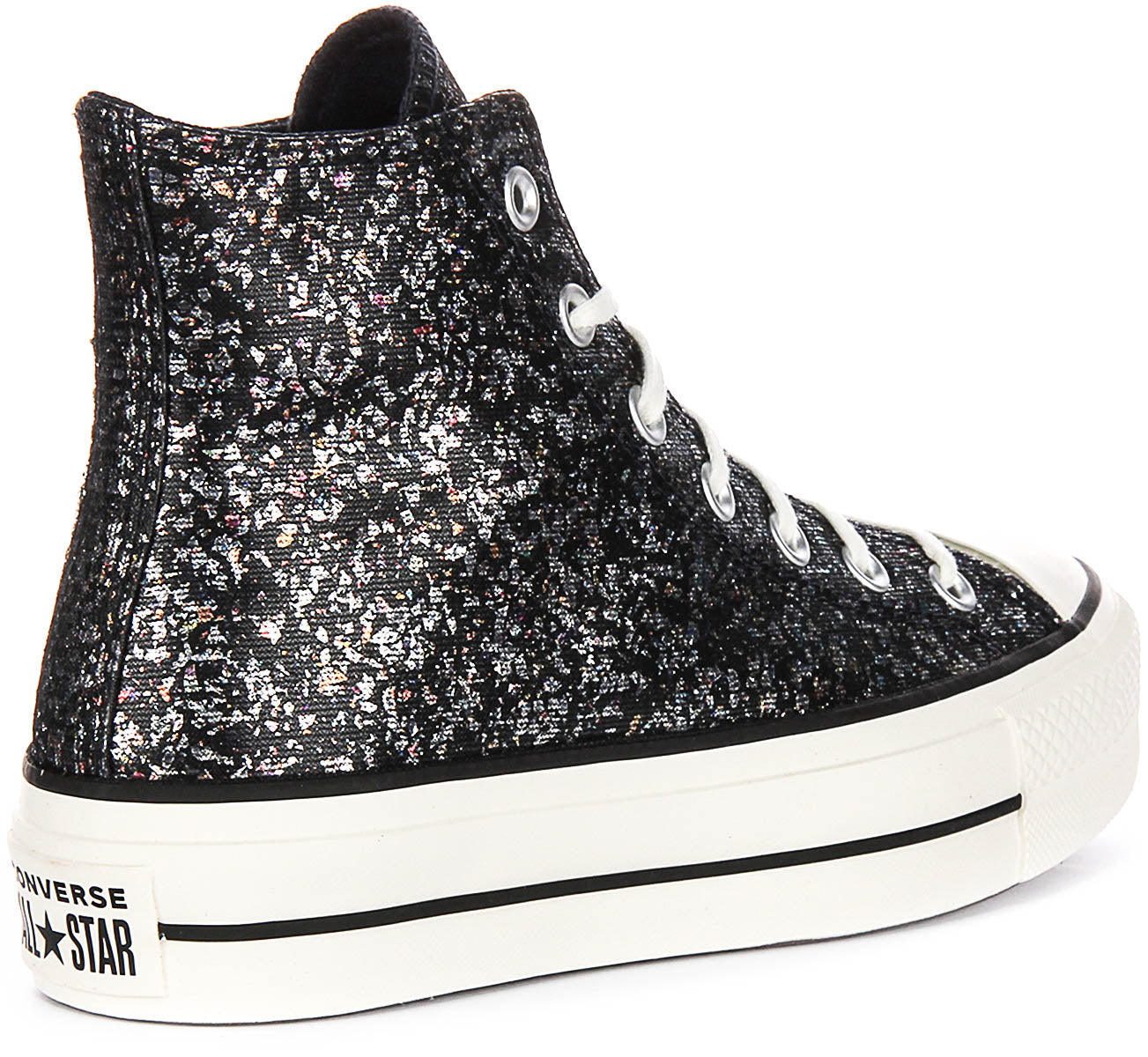 Converse All Star Lift A09551C In Black Silver Metalic