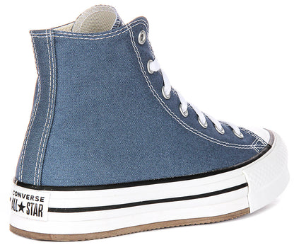 Converse All Star Hi A10781C In Blue For Junior