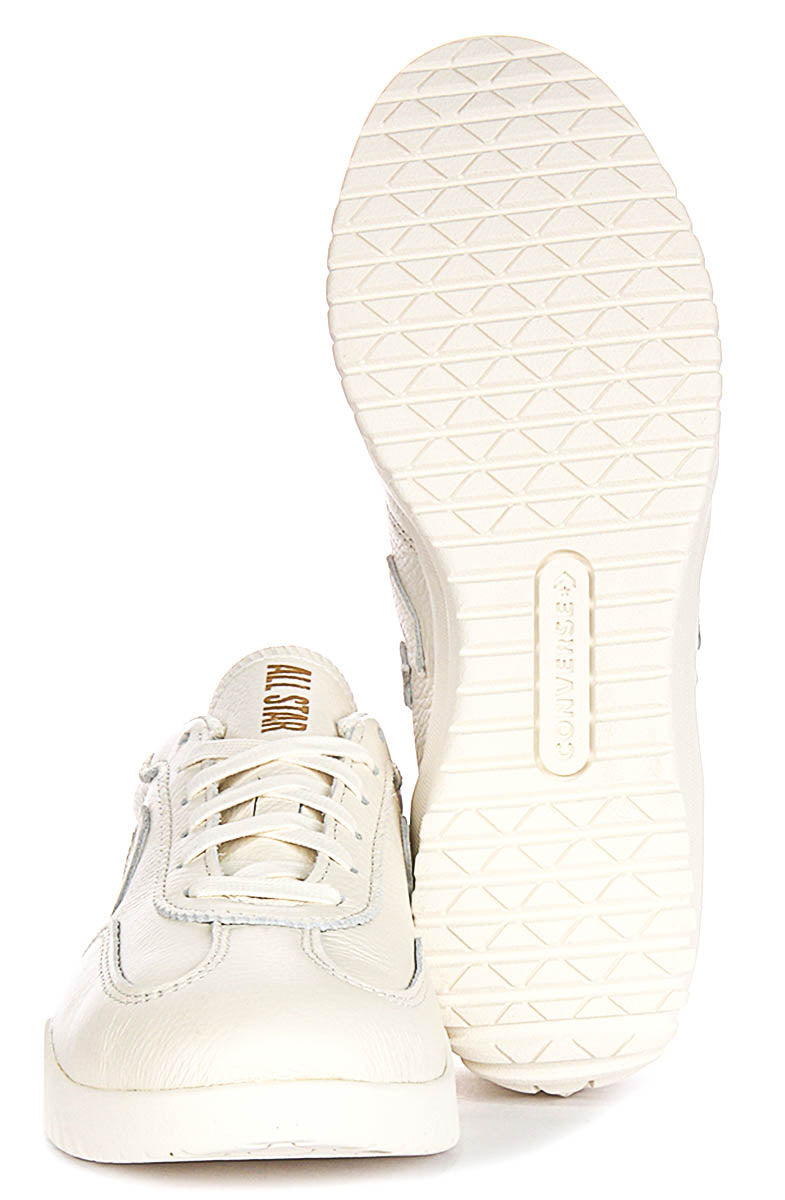 Converse Run Star Trainers A12778C In Cream Leather