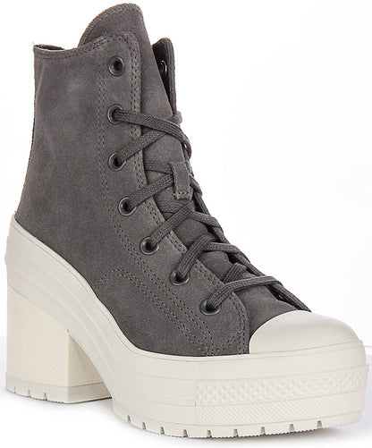 Converse Chuck 70s De Luxe Heel A12327C In Grey Suede