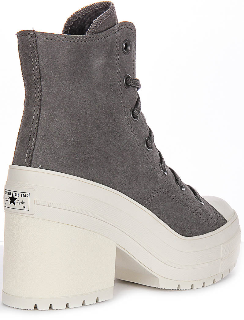 Converse Chuck 70s De Luxe Heel A12327C In Grey Suede