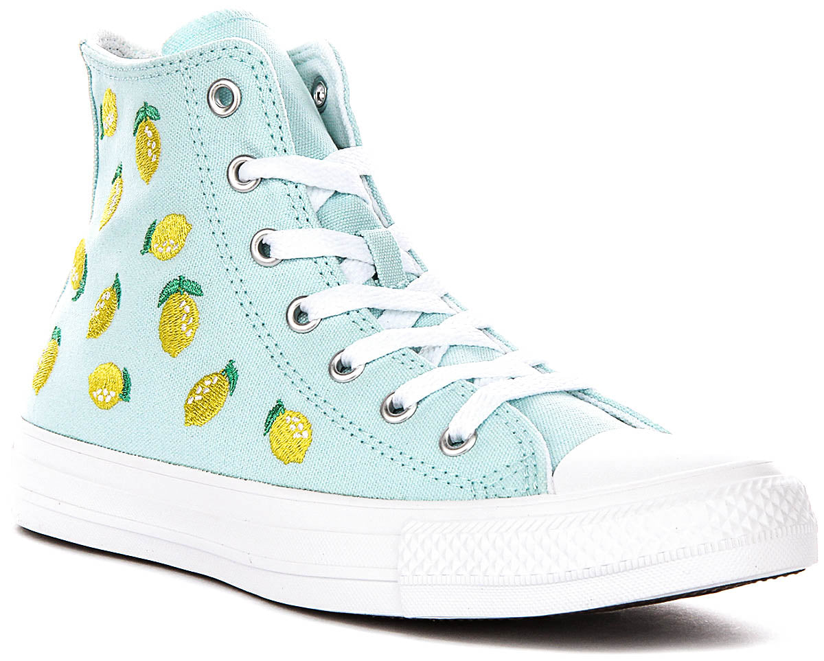 Converse Chuck Taylor A16555C In Light Blue Lemon Print Juniors