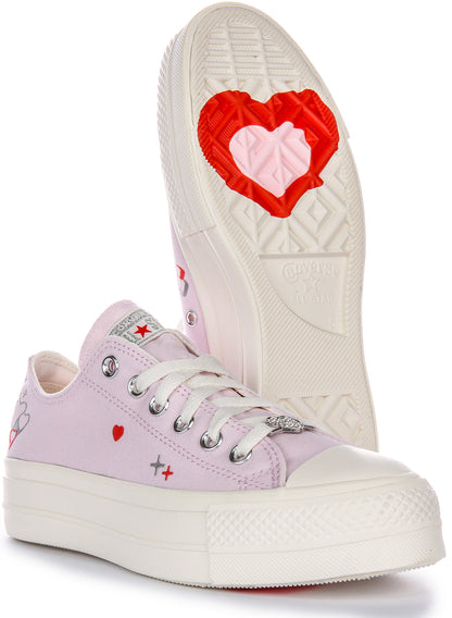 Converse Chuck Taylor Lift Low A09115C In Lilac | Hearts