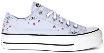 Converse All Star Lift Low A15004C In Lilac Star Print