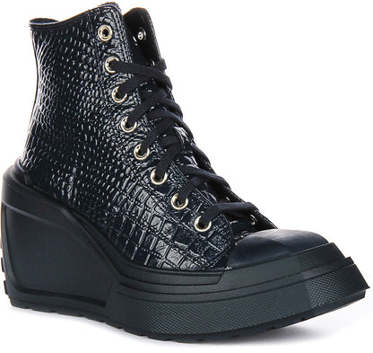 Converse Chuck 70 De Luxe Wedge A10037C In Navy Leather