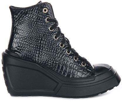 Converse Chuck 70 De Luxe Wedge A10037C In Navy Leather