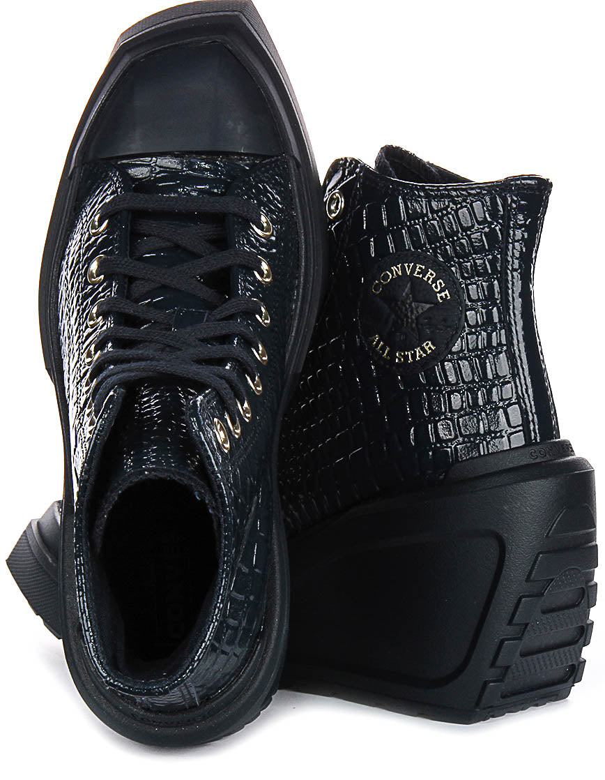 Converse Chuck 70 De Luxe Wedge A10037C In Navy Leather
