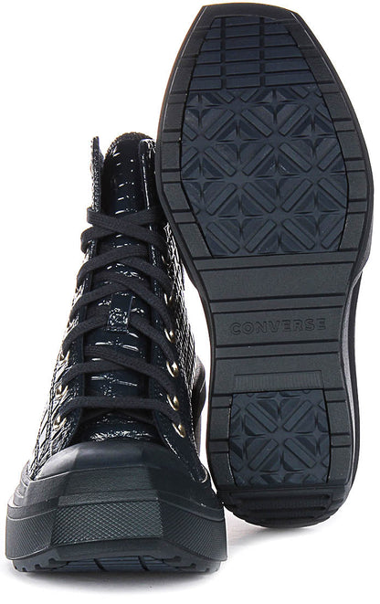 Converse Chuck 70 De Luxe Wedge A10037C In Navy Leather