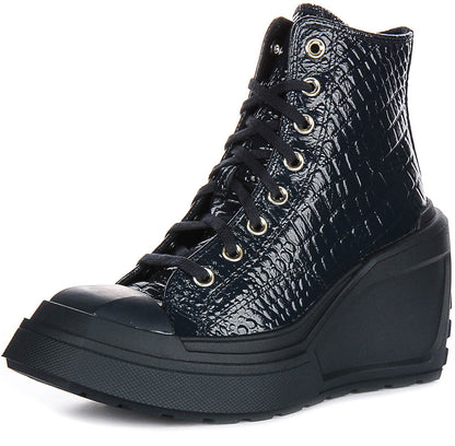 Converse Chuck 70 De Luxe Wedge A10037C In Navy Leather