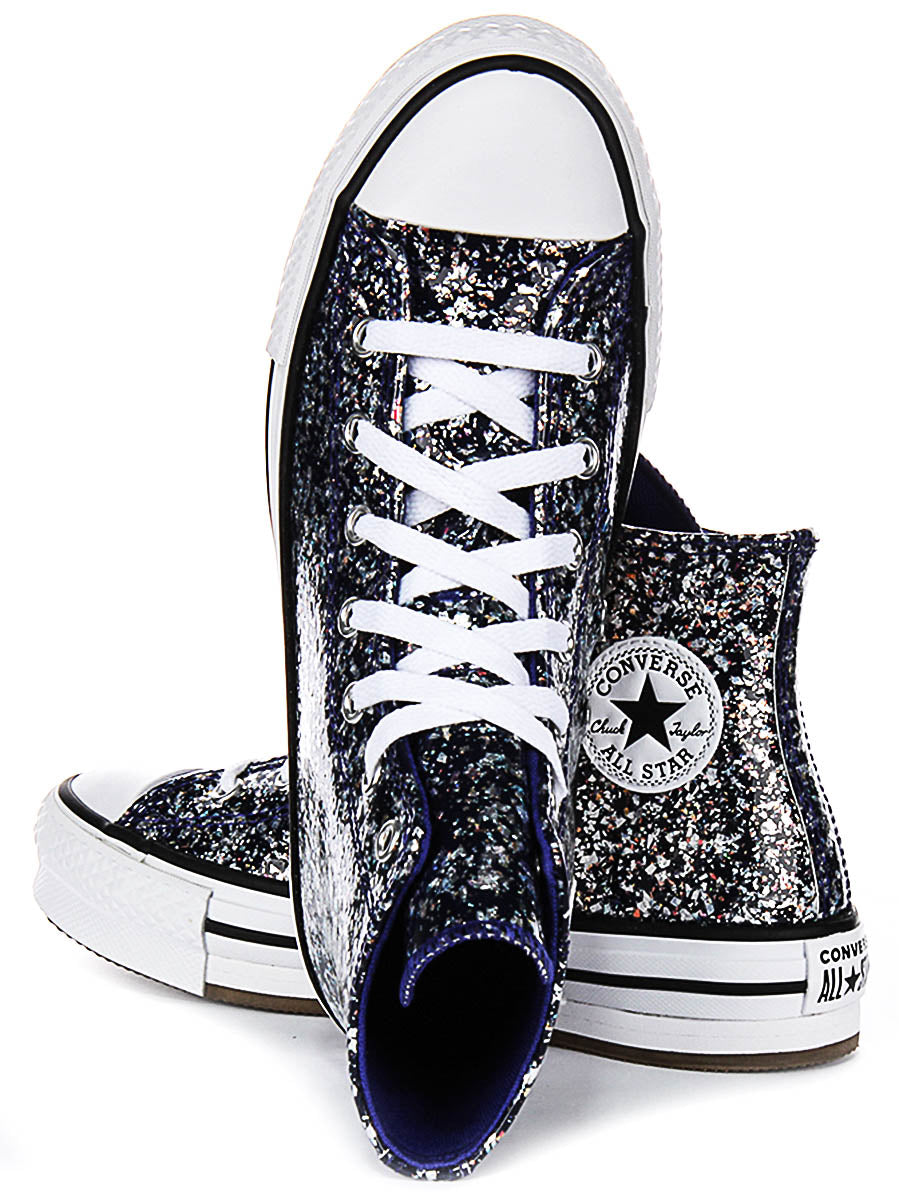 Converse All Star High A10043C In Navy Glitter For Junior