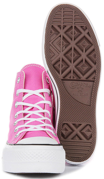 Converse All Star Lift A16101C In Pink Platform For Women