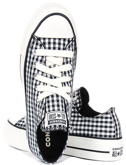 Converse Chuck Taylor Lift Platform A13664C In White Black Gingham