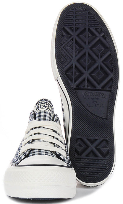 Converse Chuck Taylor Lift Platform A13664C In White Black Gingham