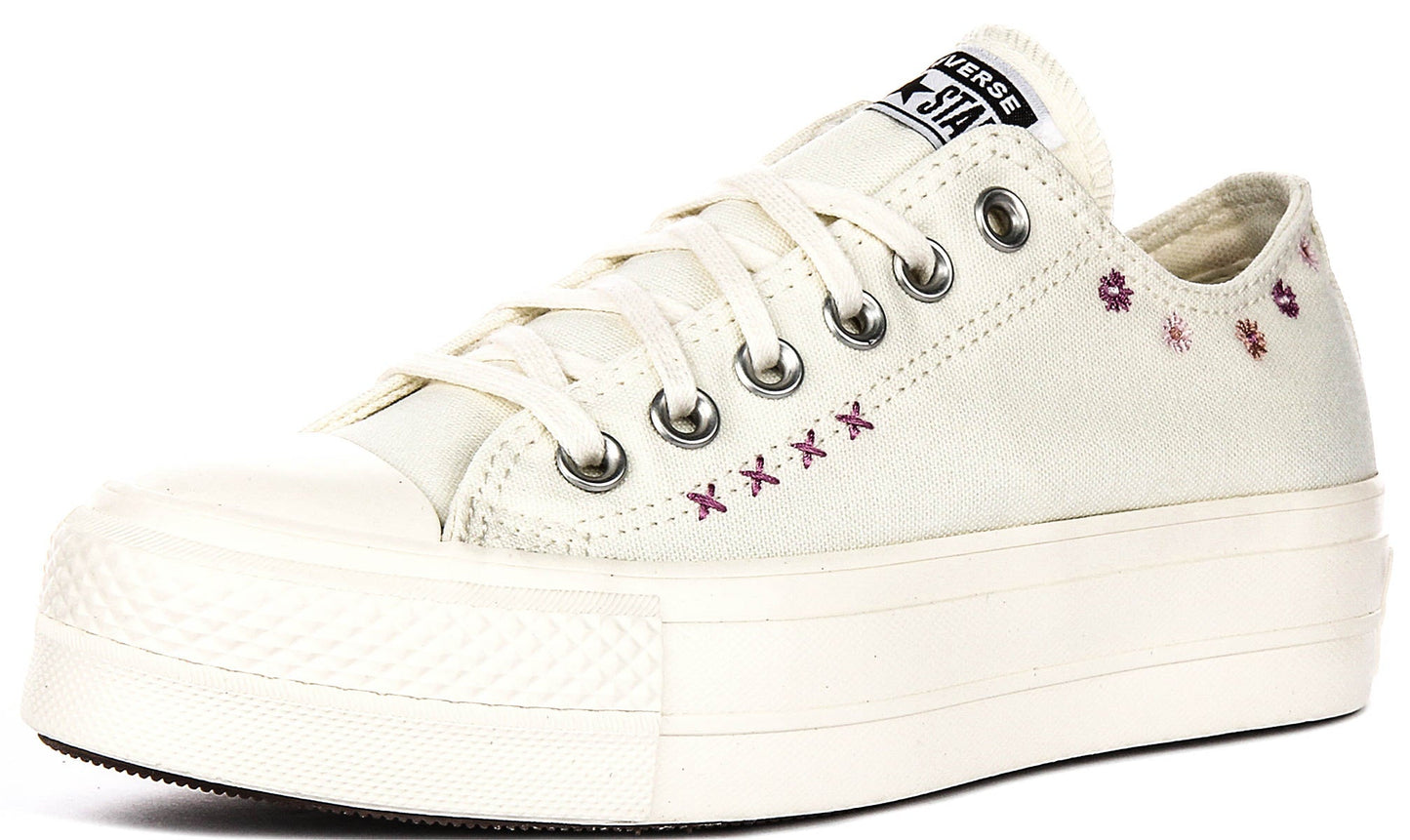 Converse Chuck Taylor All Star Lift A15008C In White Purple For Women
